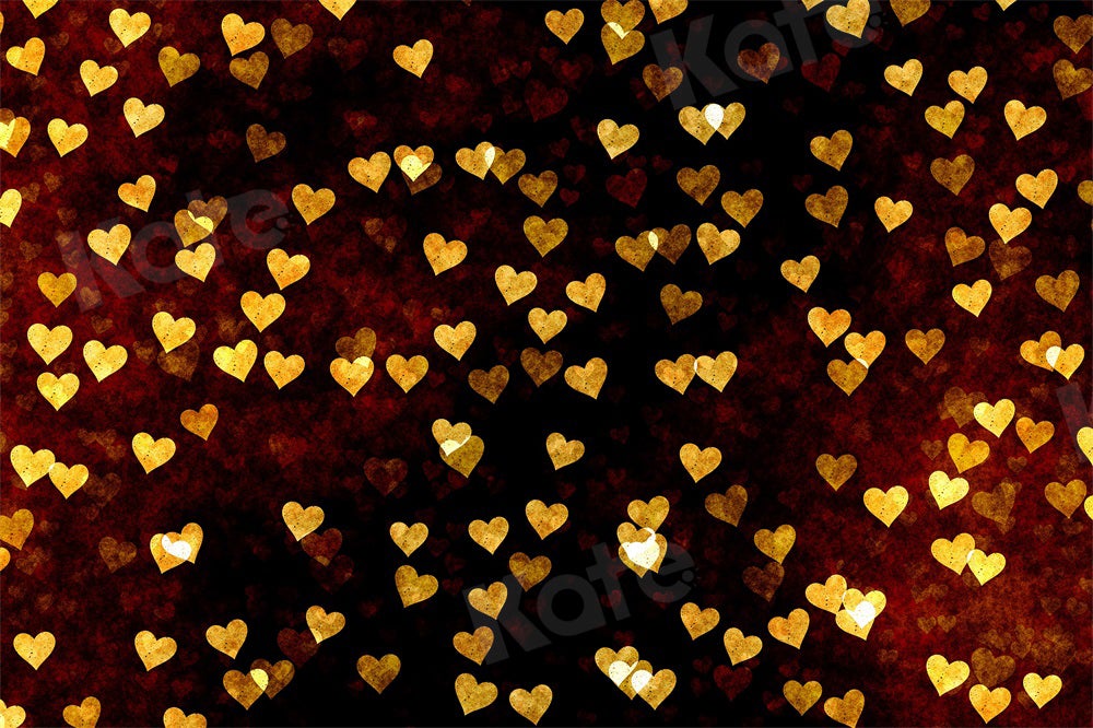 Kate Coeur Doré Nouvel an Saint-Valentin Toile de fond pour la photographie - Kate Backdrop FR