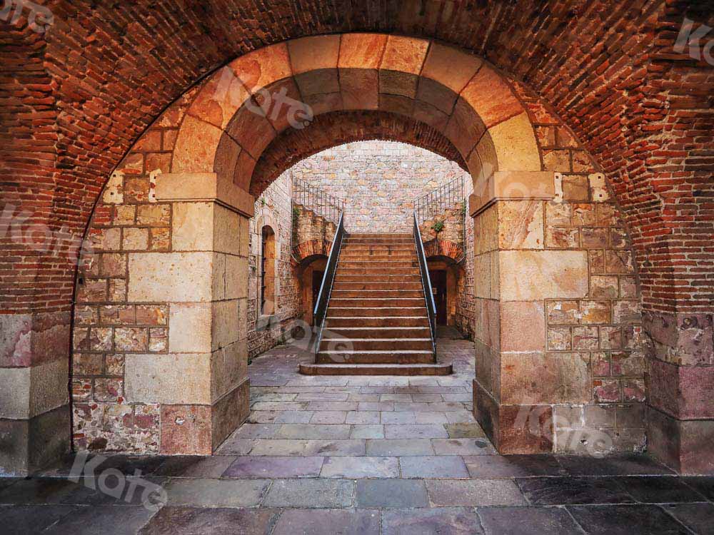 Kate Grand Escalier Toile de Fond Maison Extérieure Vintage Conçu par Chain Photographie - Kate Backdrop FR