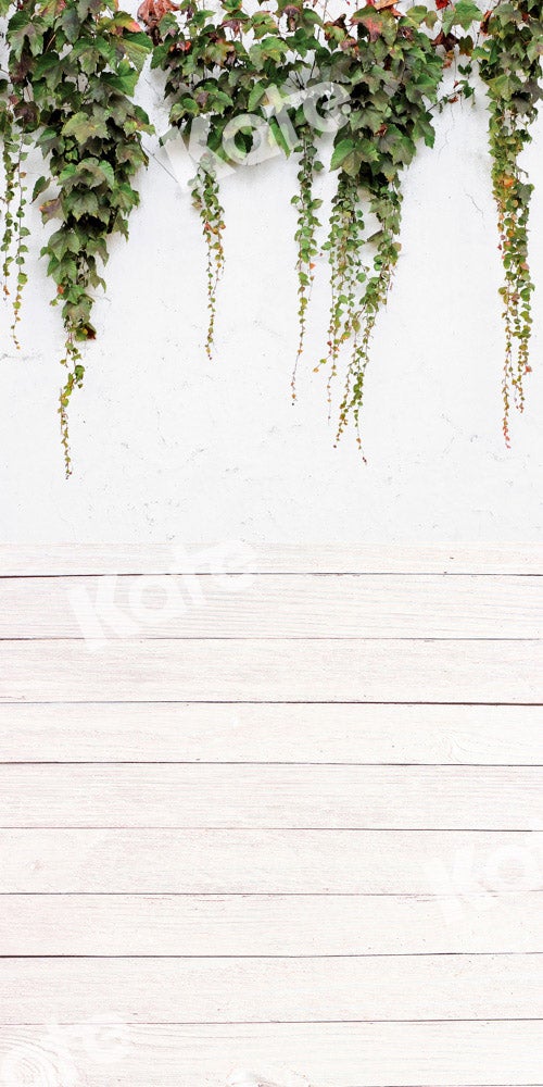 Kate Planche de toile de fond de mur de plantes vertes conçue par Chain Photographie - Kate Backdrop FR