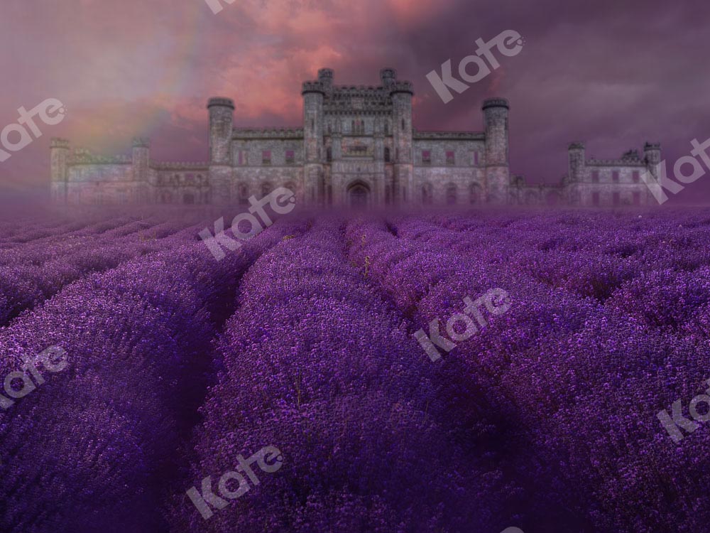 Kate Lavande Domaine Toile de Fond Fleurs Violettes Conçu par Chain Photographie - Kate Backdrop FR