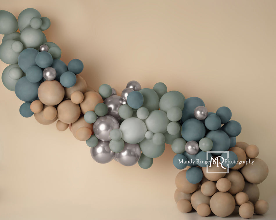 Kate Guirlande de Ballons Boho Bleu Toile de fond conçue par Mandy Ringe - Kate Backdrop FR