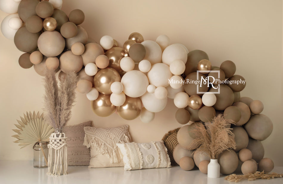 Kate Ballons Boho Macramé Oreillers Toile de fond Conçu par Mandy Ringe - Kate Backdrop FR