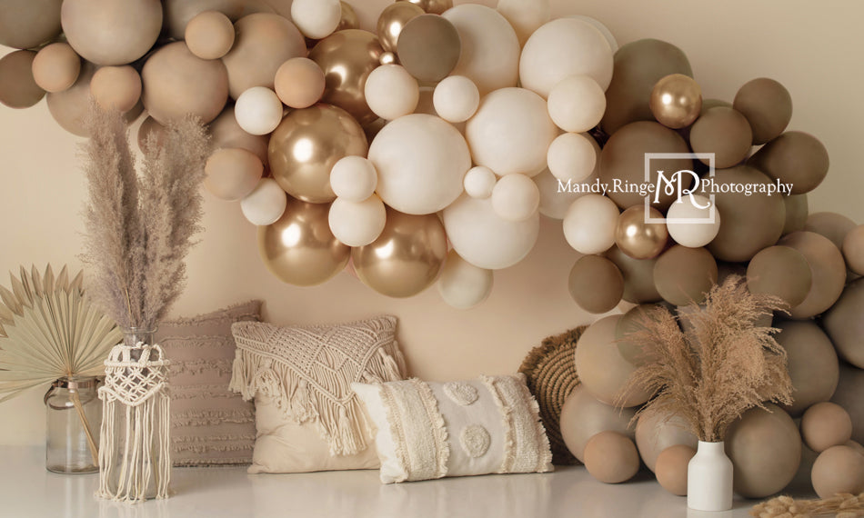 Kate Ballons Boho Macramé Oreillers Toile de fond Conçu par Mandy Ringe - Kate Backdrop FR