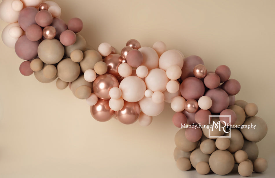 Kate Guirlande Ballons Boho Rose Toile de fond conçue par Mandy Ringe - Kate Backdrop FR