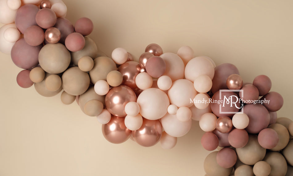 Kate Guirlande Ballons Boho Rose Toile de fond conçue par Mandy Ringe - Kate Backdrop FR