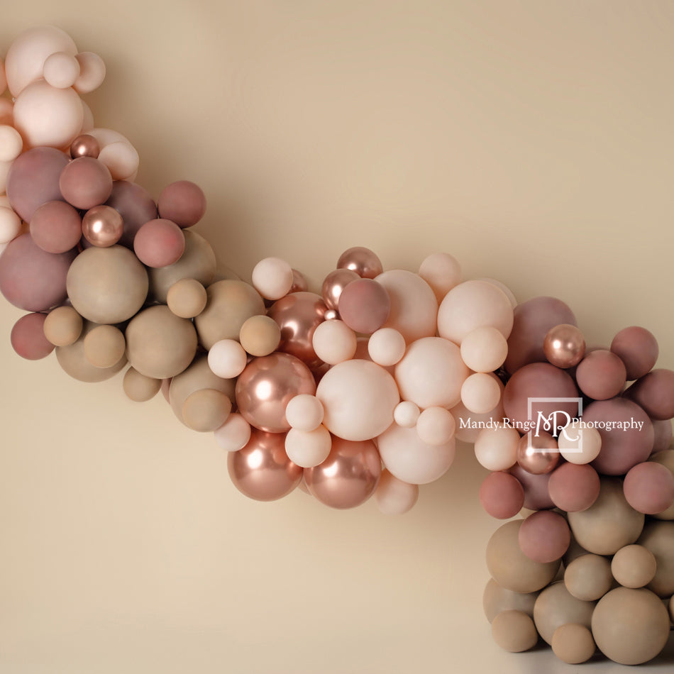 Kate Guirlande Ballons Boho Rose Toile de fond conçue par Mandy Ringe - Kate Backdrop FR