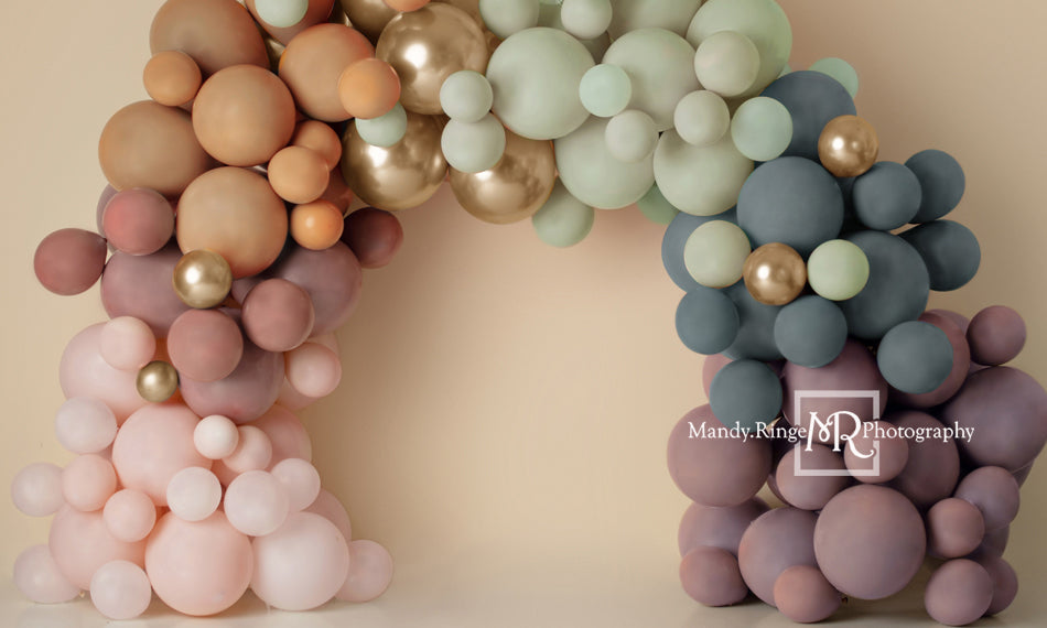 Kate Arc de Ballon Boho Arc-en-ciel Toile de fond conçue par Mandy Ringe - Kate Backdrop FR