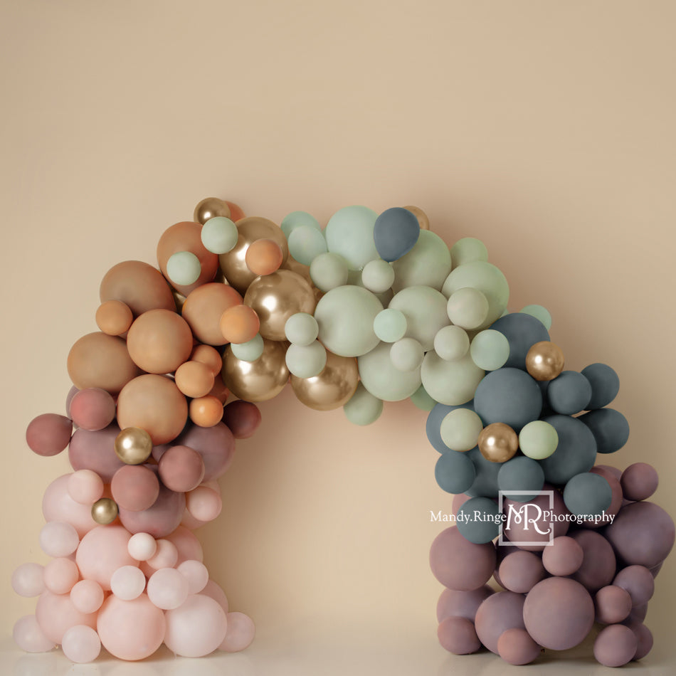 Kate Arc de Ballon Boho Arc-en-ciel Toile de fond conçue par Mandy Ringe - Kate Backdrop FR