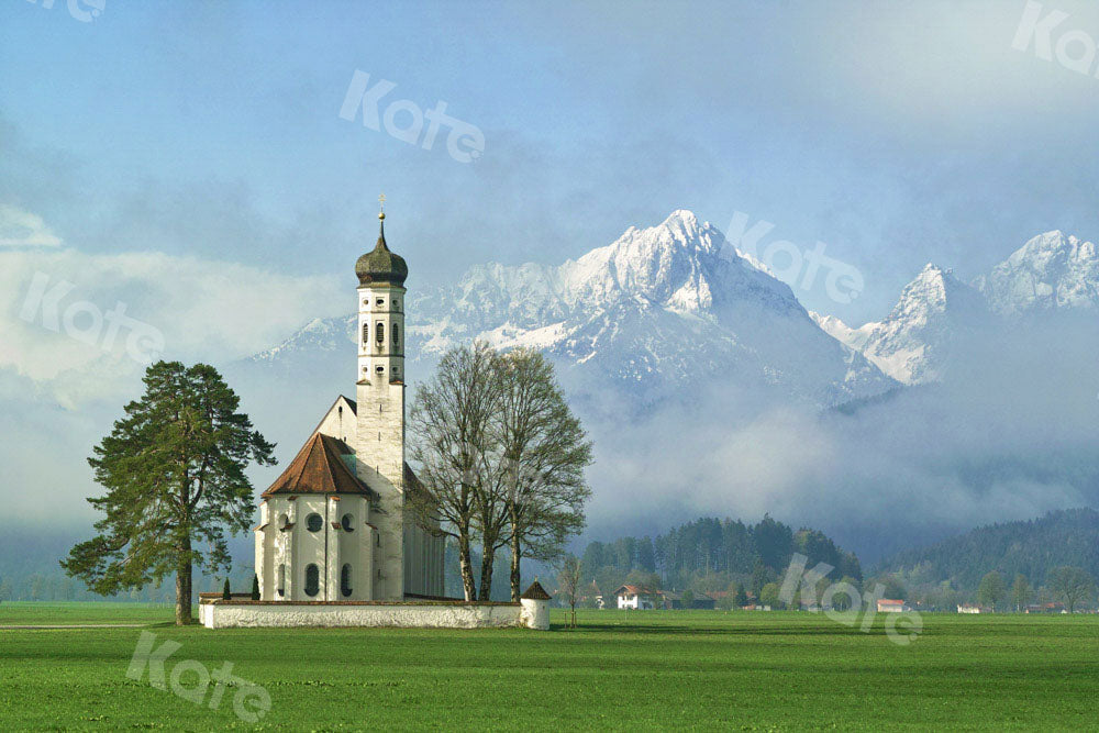 Kate Scène Architecture Montagnes Toile de fond conçue par Chain Photographie - Kate Backdrop FR