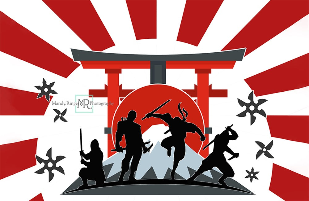 Kate Fête Anniversaire Karaté Ninja Toile de fond conçue par Mandy Ringe - Kate Backdrop FR