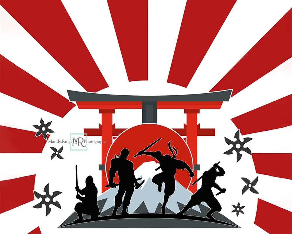 Kate Fête Anniversaire Karaté Ninja Toile de fond conçue par Mandy Ringe - Kate Backdrop FR