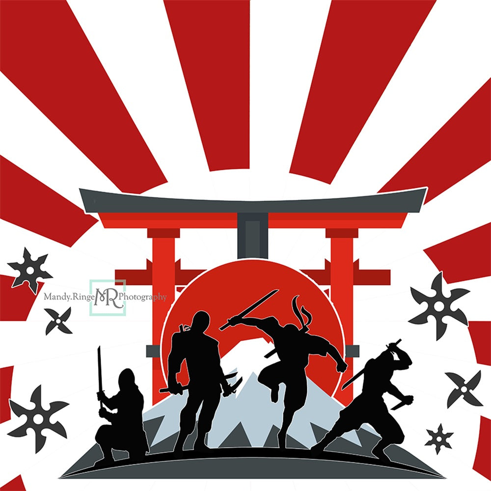 Kate Fête Anniversaire Karaté Ninja Toile de fond conçue par Mandy Ringe - Kate Backdrop FR