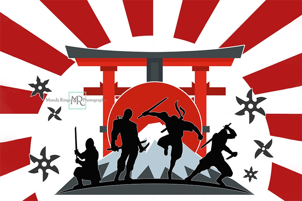 Kate Fête Anniversaire Karaté Ninja Toile de fond conçue par Mandy Ringe - Kate Backdrop FR