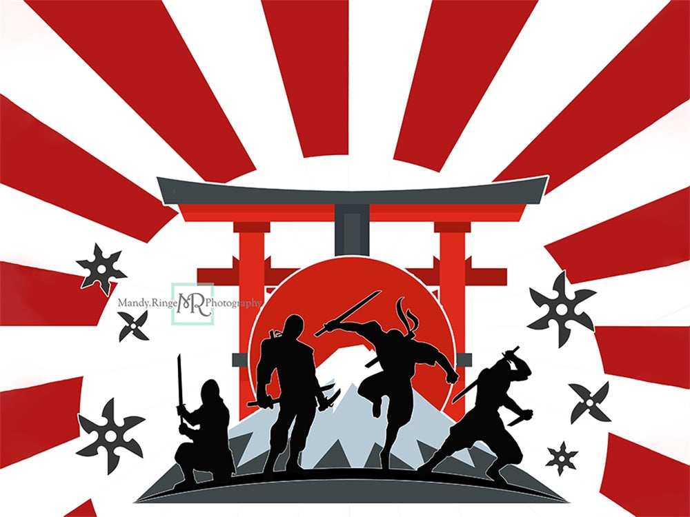 Kate Fête Anniversaire Karaté Ninja Toile de fond conçue par Mandy Ringe - Kate Backdrop FR