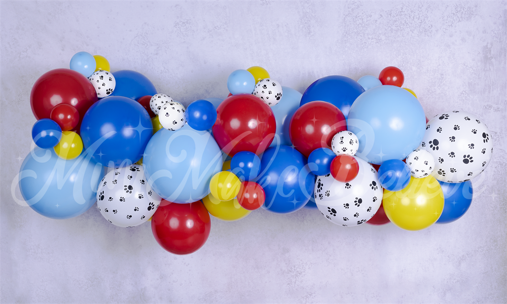 Kate Patte Ballons Coloré Mur de ciment Toile de fond conçu par Mini MakeBelieve - Kate Backdrop FR