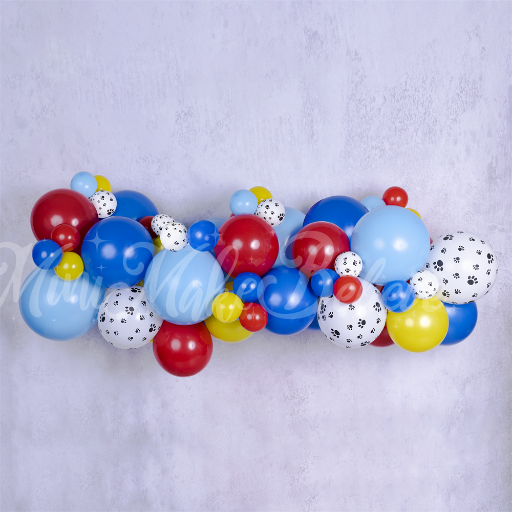 Kate Patte Ballons Coloré Mur de ciment Toile de fond conçu par Mini MakeBelieve - Kate Backdrop FR