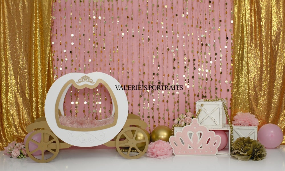 Kate Rose Princesse Cake Smash Paillettes Toile de fond conçu par Valerie Miranda - Kate Backdrop FR
