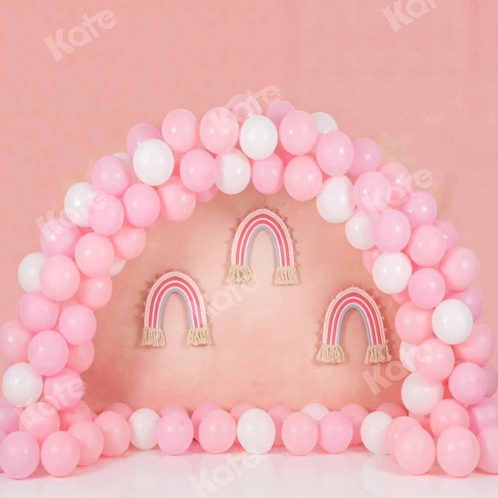 Kate Ballon Arc-en-ciel Rose Enfant Anniversaire Toile de fond conçue par Emetselch - Kate Backdrop FR