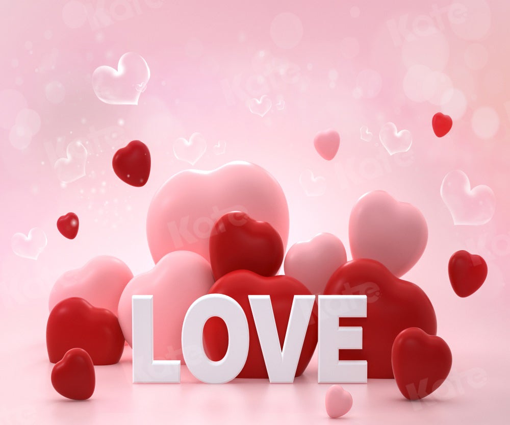 Kate Toile de fond rose pour la Saint-Valentin Amour pour la photographie - Kate Backdrop FR