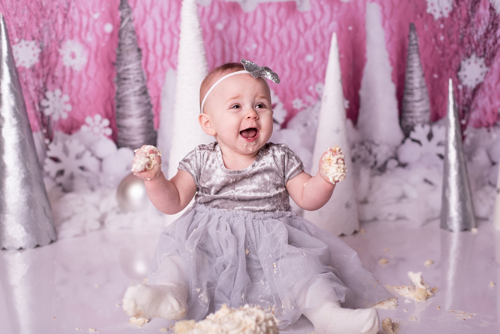 Kate Anniversaire Rose Hiver Onederland Enfant Toile de fond conçue par Mandy Ringe - Kate Backdrop FR
