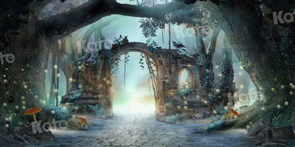 Kate Champignon de toile de fond en pierre de forêt psychédélique Conçu par Chain Photographie - Kate Backdrop FR