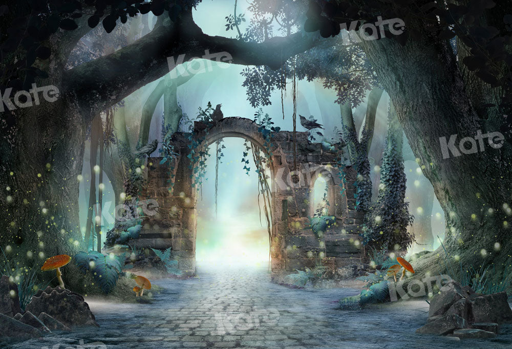 Kate Champignon de toile de fond en pierre de forêt psychédélique Conçu par Chain Photographie - Kate Backdrop FR