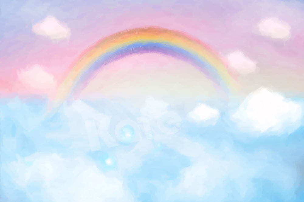 Kate Ciel bleu Nuages Arc-en-ciel Toile de fond conçu par Chain Photographie - Kate Backdrop FR