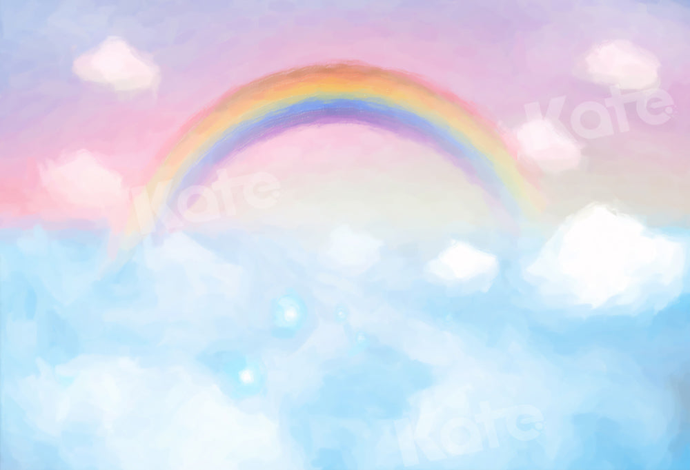 Kate Ciel bleu Nuages Arc-en-ciel Toile de fond conçu par Chain Photographie - Kate Backdrop FR