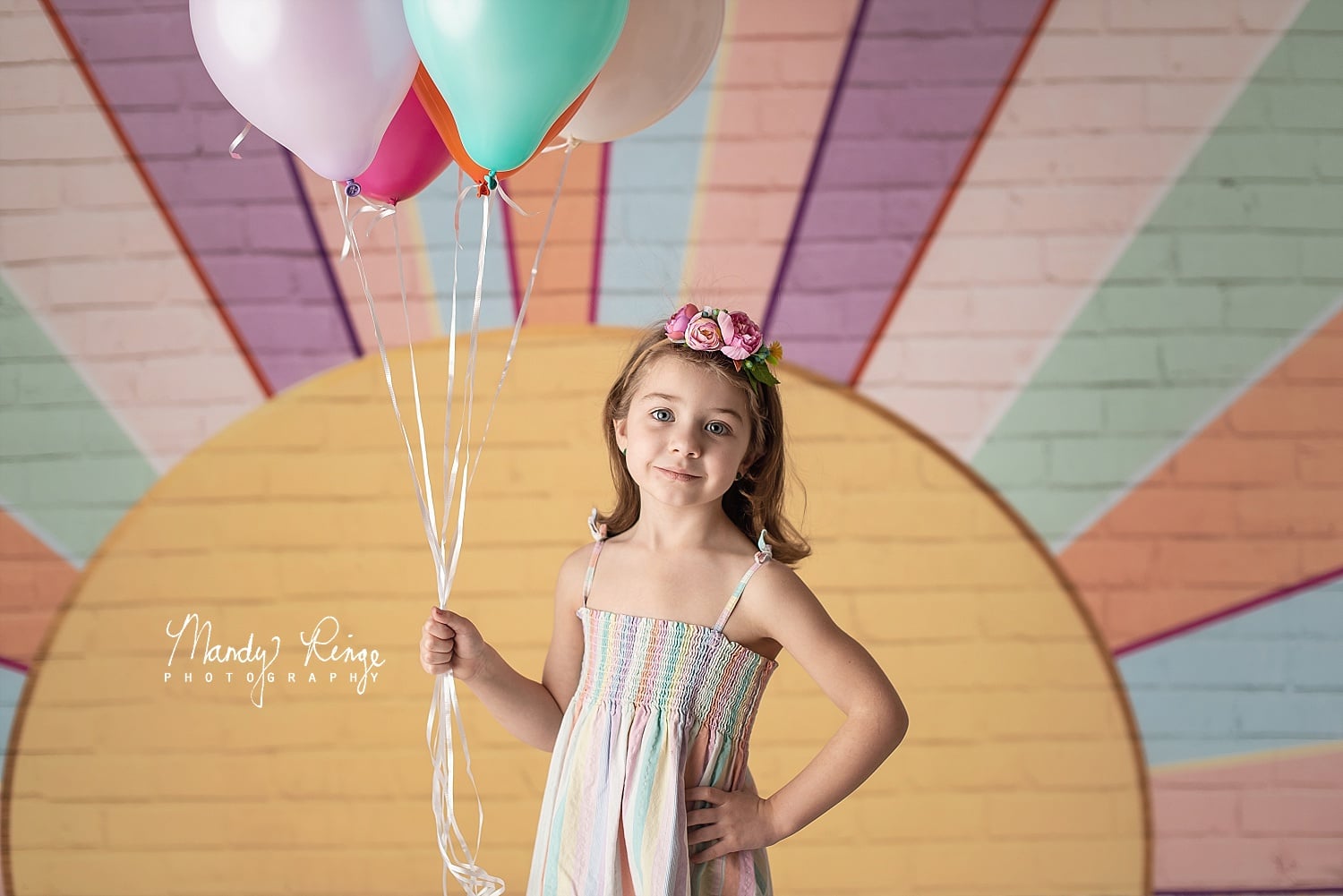 Kate Mur Coloré Soleil Arc-en-ciel Toile de fond conçue par Mandy Ringe - Kate Backdrop FR