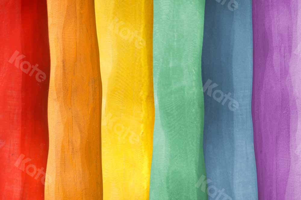 Kate Bois Arc-en-ciel Texture Abstraite Coloré Toile de fond Conçue par Uta Mueller Photographie - Kate Backdrop FR