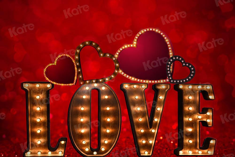 Kate Amour Saint-Valentin Rouge LOVE Toile de fond pour la photographie - Kate Backdrop FR