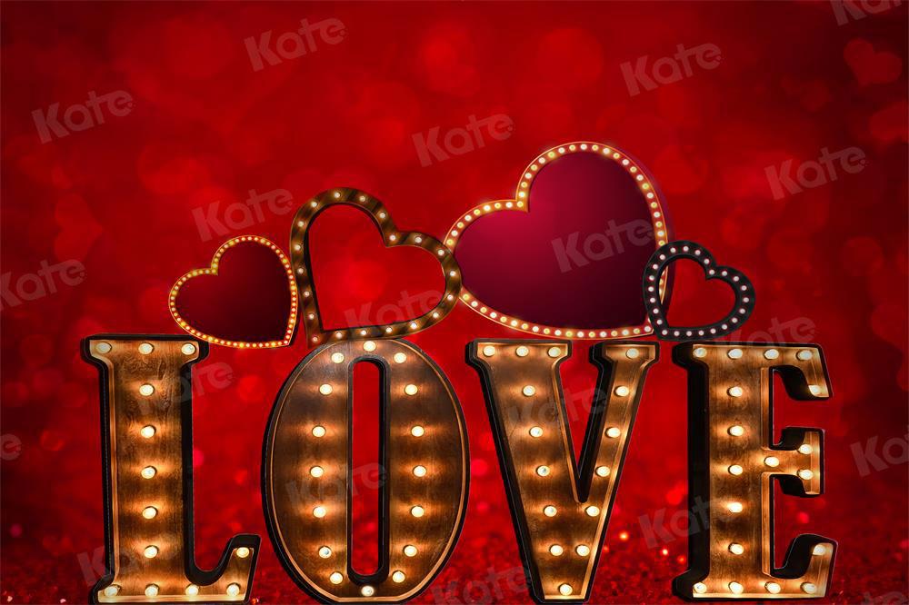 Kate Amour Saint-Valentin Rouge LOVE Toile de fond pour la photographie - Kate Backdrop FR