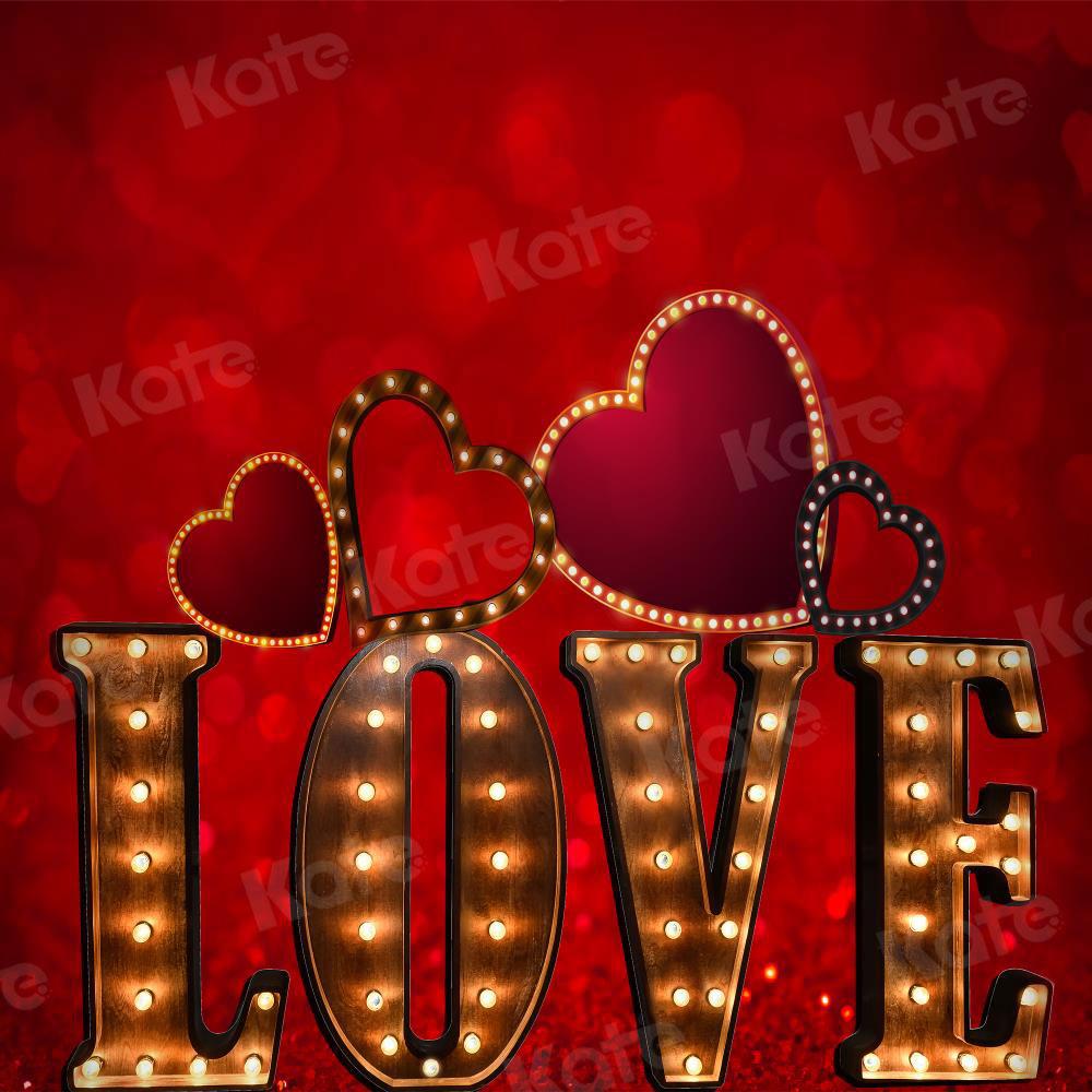 Kate Amour Saint-Valentin Rouge LOVE Toile de fond pour la photographie - Kate Backdrop FR