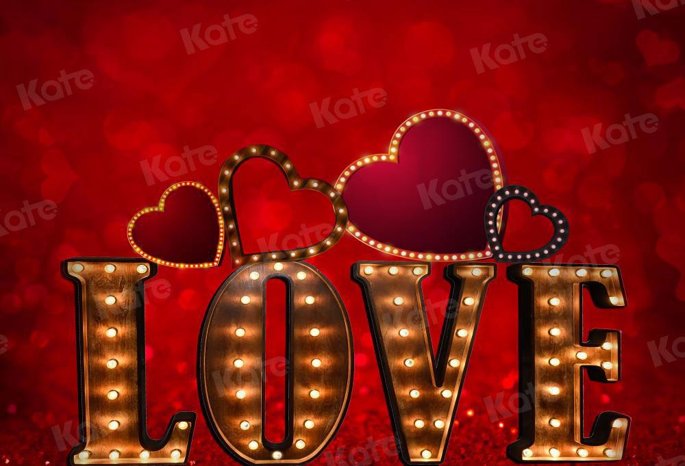 Kate Amour Saint-Valentin Rouge LOVE Toile de fond pour la photographie - Kate Backdrop FR