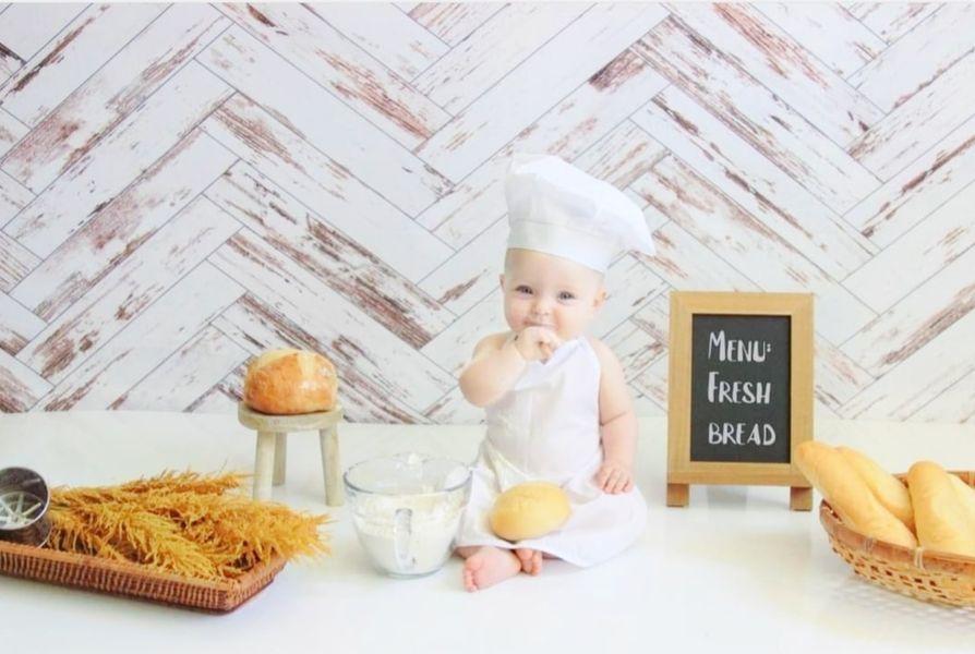 Kate Mur en bois Vagues blanches Sol Rétro Toile de fond pour la photographie - Kate Backdrop FR
