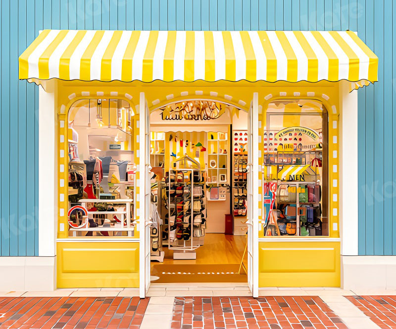 Kate Petite toile de fond de magasin de marchandises jaune pour la photographie - Kate Backdrop FR