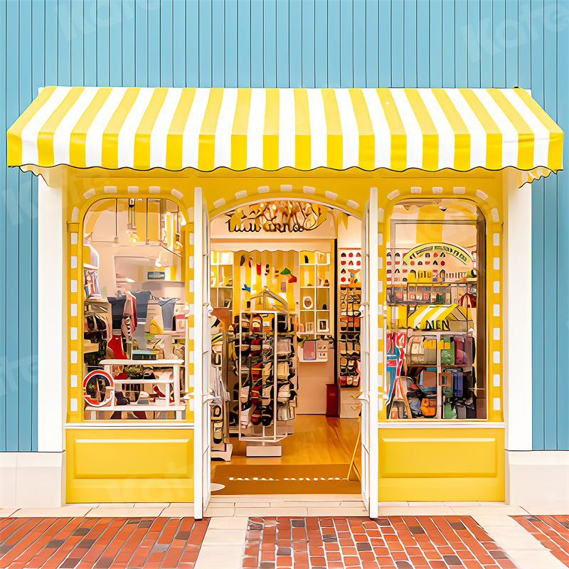 Kate Petite toile de fond de magasin de marchandises jaune pour la photographie - Kate Backdrop FR