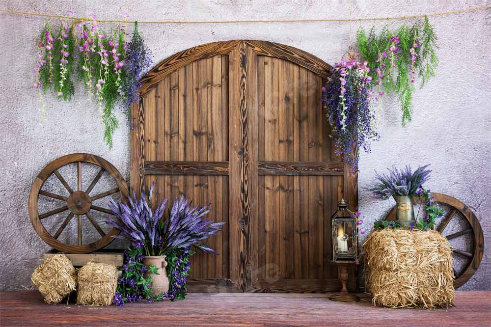 Kate Porte de grange Bois Printemps Toile de fond conçue par Emetselch - Kate Backdrop FR