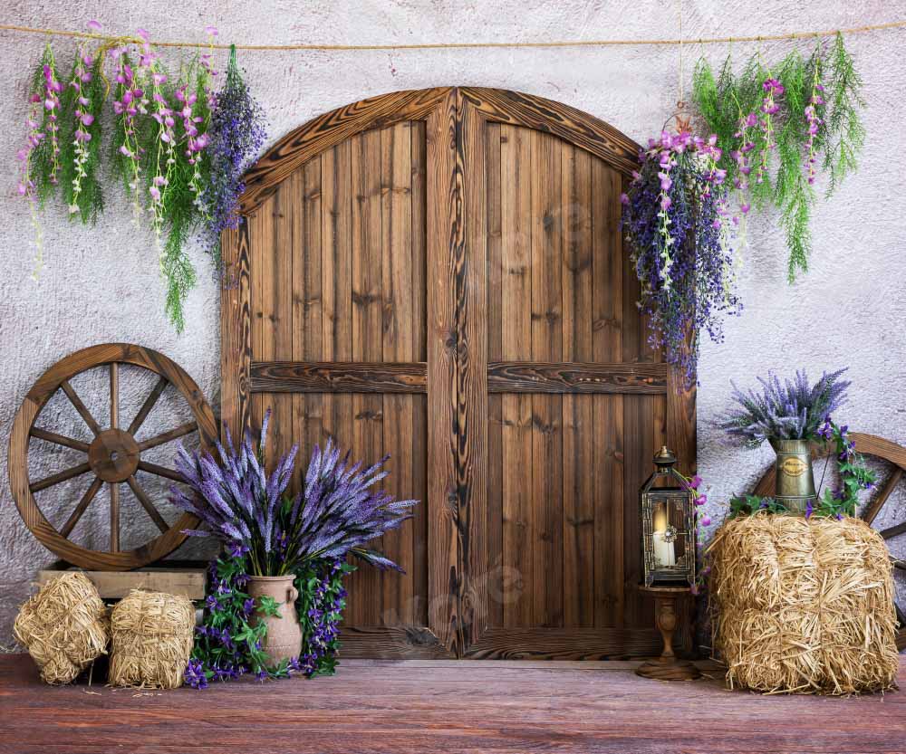 Kate Porte de grange Bois Printemps Toile de fond conçue par Emetselch - Kate Backdrop FR