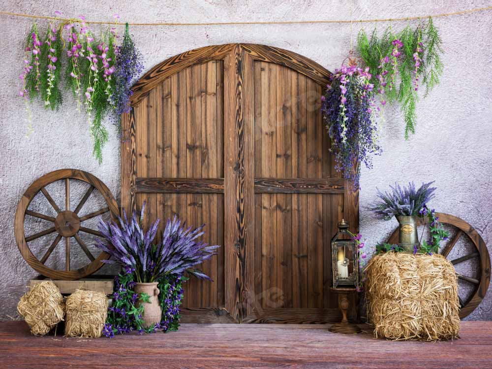 Kate Porte de grange Bois Printemps Toile de fond conçue par Emetselch - Kate Backdrop FR