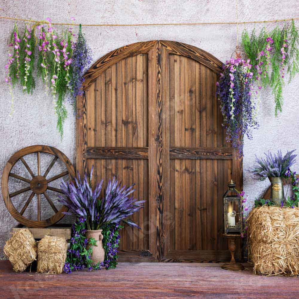 Kate Porte de grange Bois Printemps Toile de fond conçue par Emetselch - Kate Backdrop FR