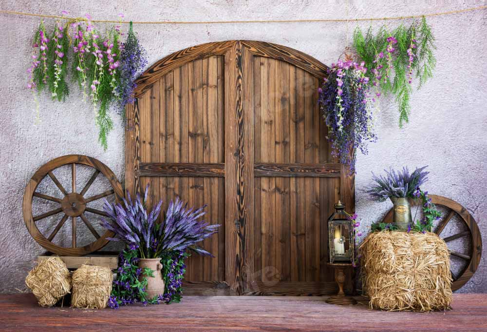 Kate Porte de grange Bois Printemps Toile de fond conçue par Emetselch - Kate Backdrop FR