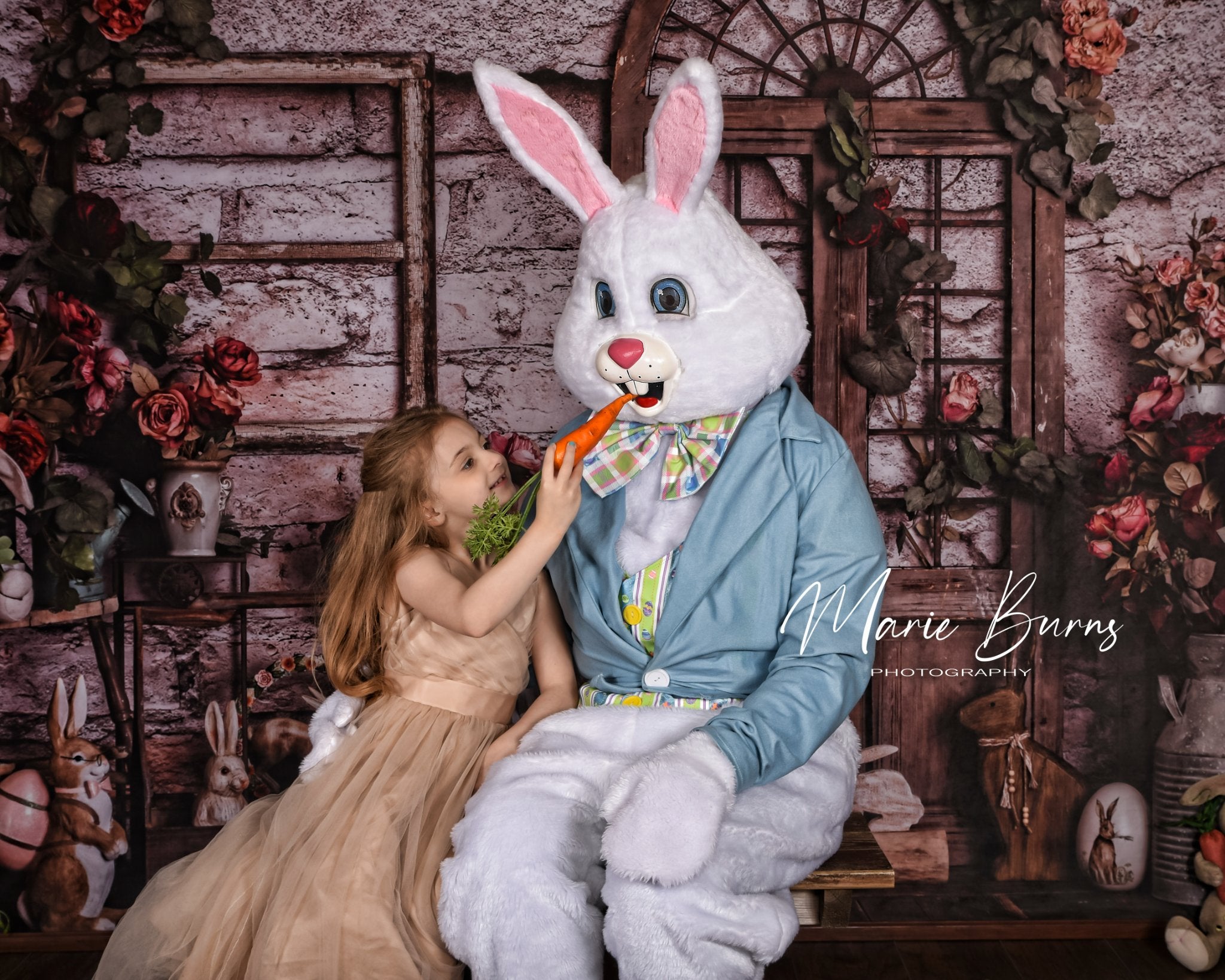 Kate Lapin Printemps Pâques Porte Jardin Toile de fond conçue par Rose Abbas Photographie - Kate Backdrop FR