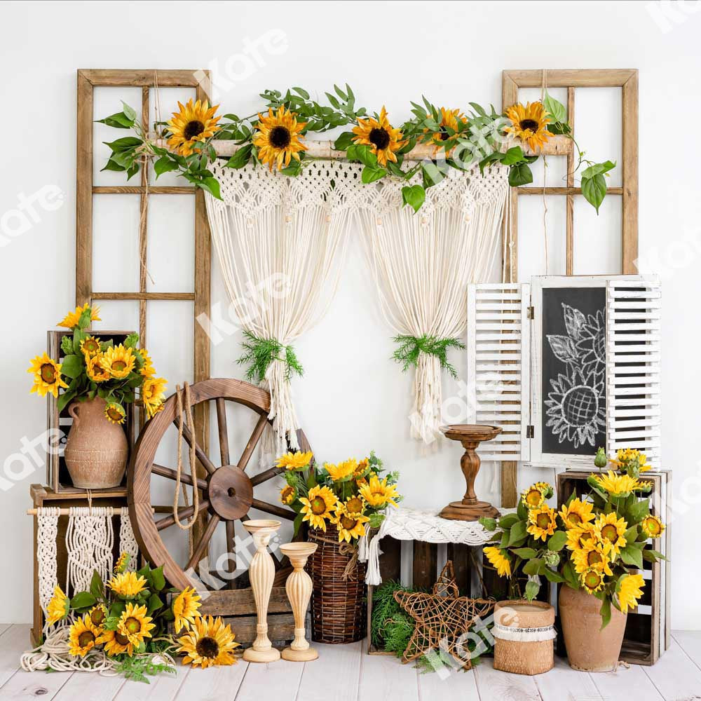 Kate Tournesol Été Ferme Printemps Boho Toile de fond Conçu par Emetselch - Kate Backdrop FR