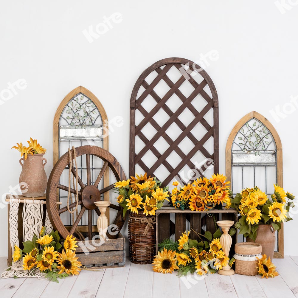 Kate Boho Rétro Printemps Tournesol Été Toile de fond Conçu par Emetselch - Kate Backdrop FR