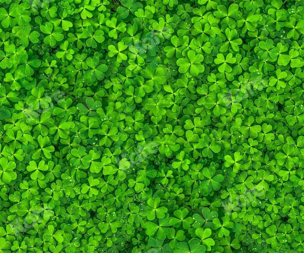 Kate Printemps Saint-Patrick Trèfle Pelouse Vert Toile de fond conçue par Kate Image - Kate Backdrop FR
