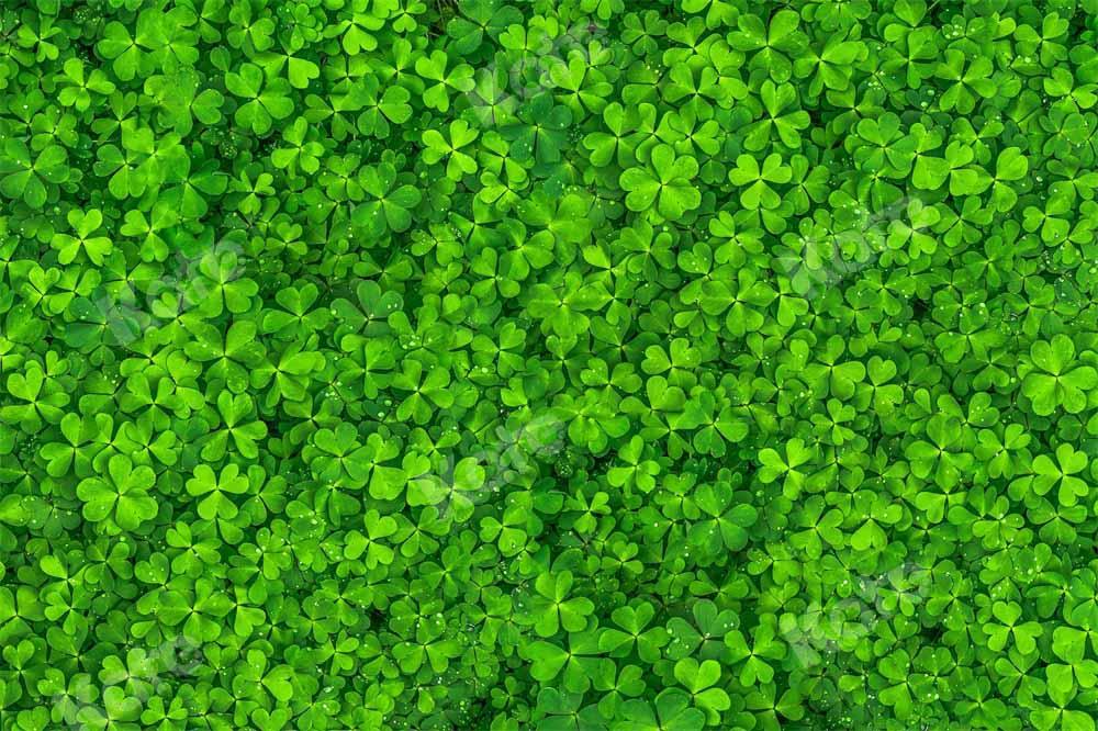 Kate Printemps Saint-Patrick Trèfle Pelouse Vert Toile de fond conçue par Kate Image - Kate Backdrop FR