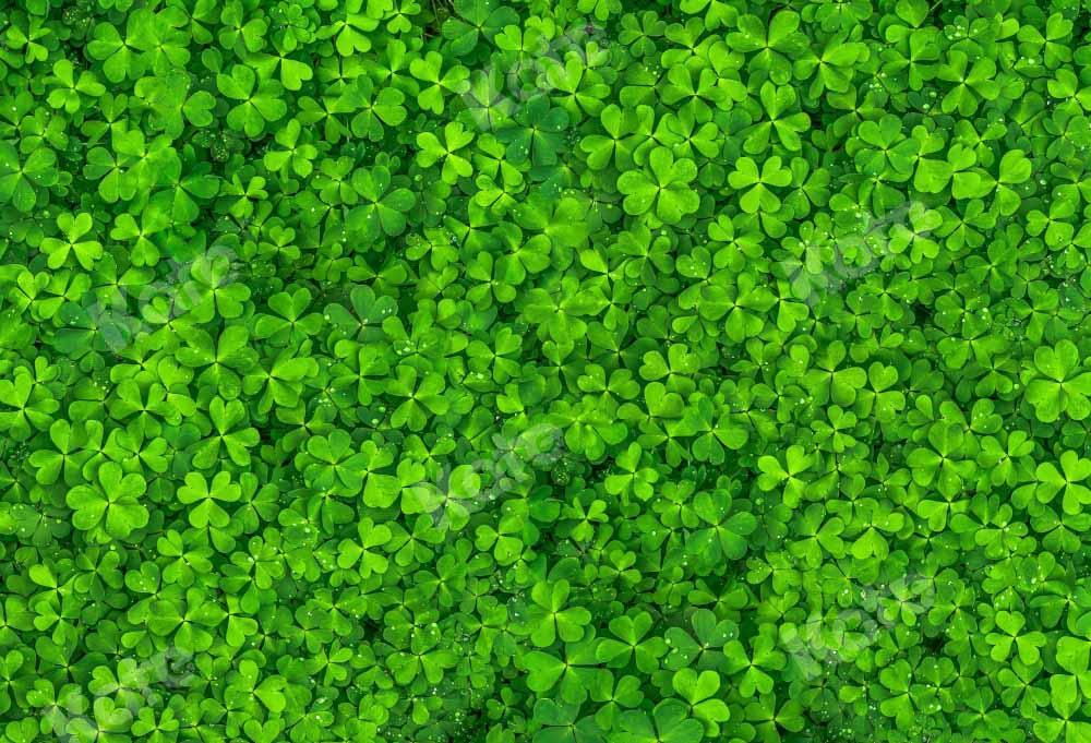 Kate Printemps Saint-Patrick Trèfle Pelouse Vert Toile de fond conçue par Kate Image - Kate Backdrop FR