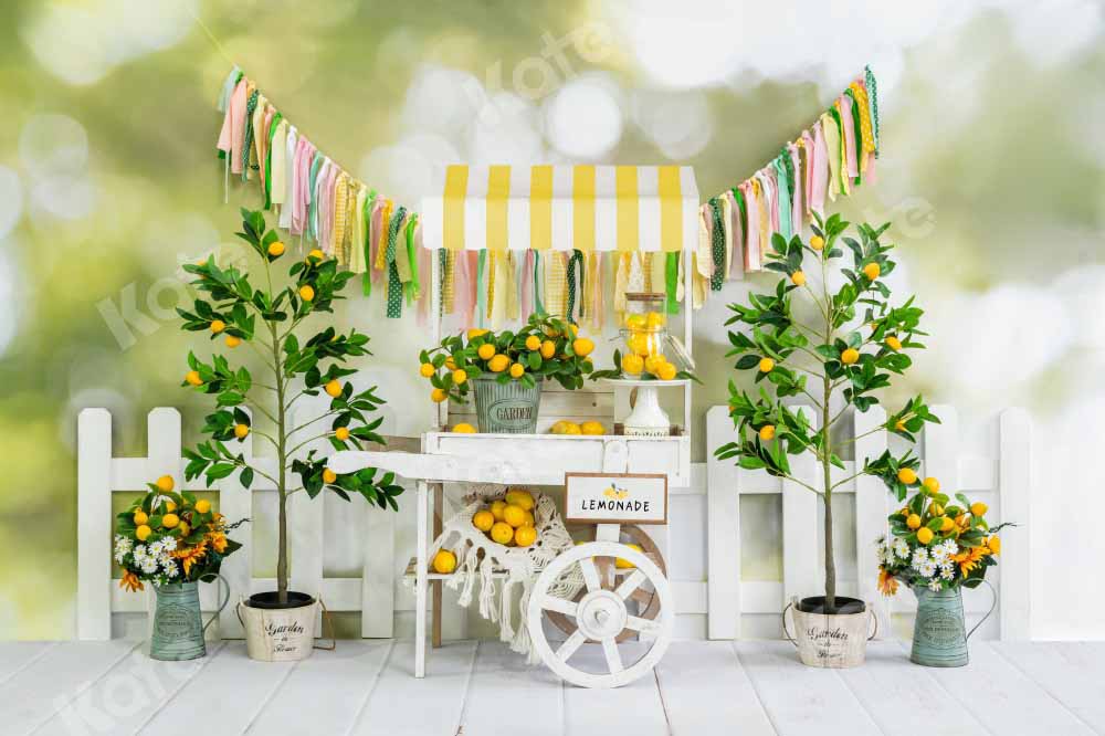 Kate Chariot Extérieur Citron Printemps Été Toile de fond conçue par Emetselch - Kate Backdrop FR