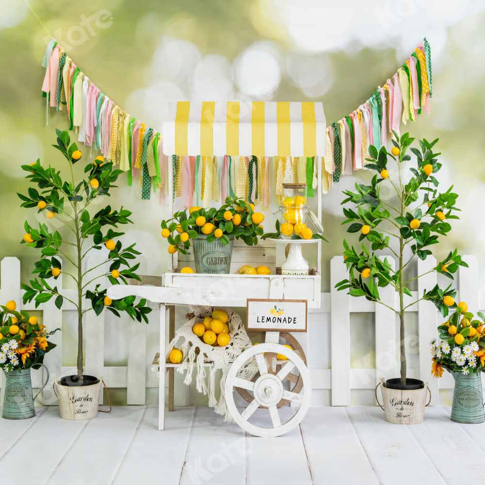 Kate Chariot Extérieur Citron Printemps Été Toile de fond conçue par Emetselch - Kate Backdrop FR
